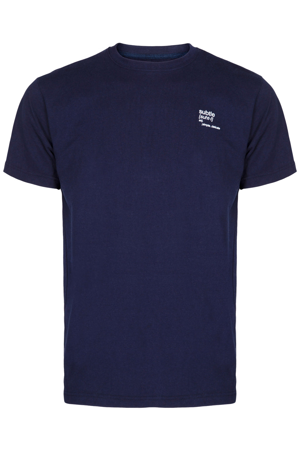 Økologisk Navy Definition T-Shirt lavet af subtledk.